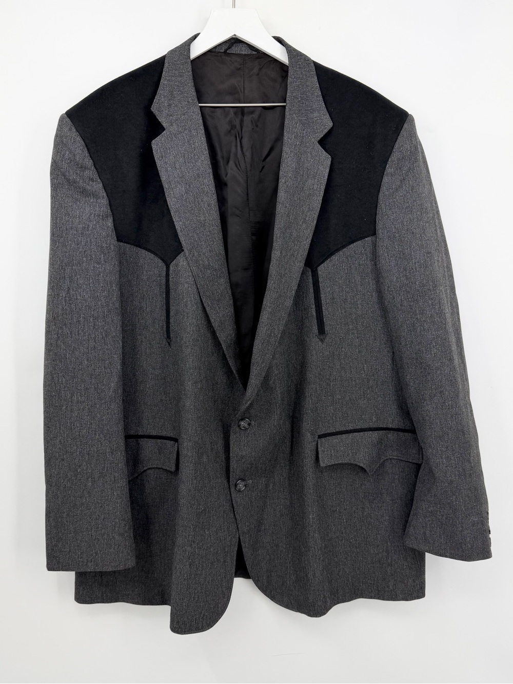 Vintage Circle S Men's Boise Western Suit Coat Blazer Jacket Charcoal Size 52L